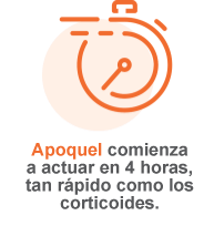 Dibujo que simboliza la velocidad de Apoquel